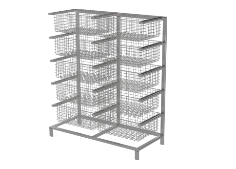Single and Double free standing basket rack - Cssd Accessories by Cistron Systems